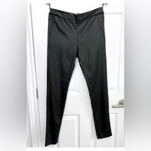 French Connection Black Skinny Coated Pants w/ Back Zipper (Leather Effect)
